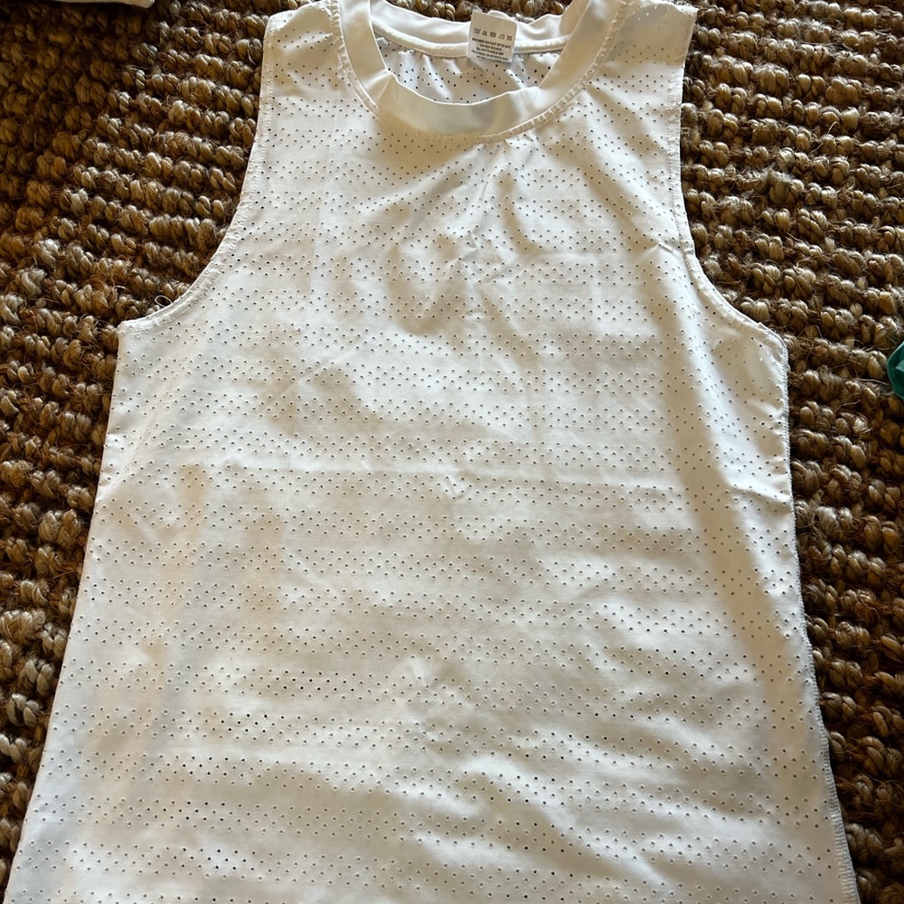 White Sleeveless Muscle Tee
